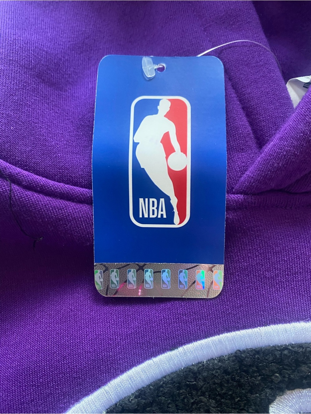 NWT Toronto Raptors NBA Hoodie Purple Chenille Patch Logo - Men’s Size M - New - Picture 4 of 12
